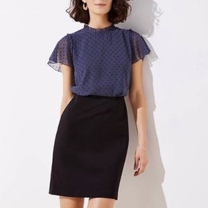 Slate blue and black Loft dress